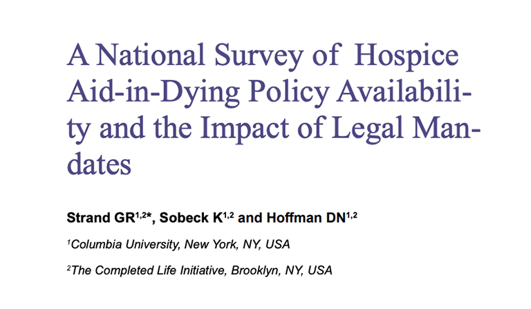 A National Survey of Hospice Aid-in-Dying Policy Availability and the Impact of Legal Mandates
